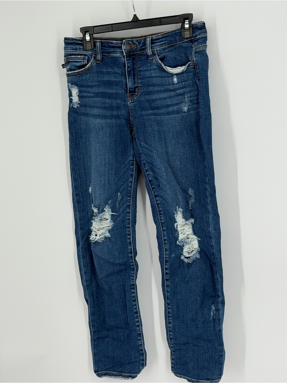 JUDY BLUE MID RISE SLIM FIT DISTRESSED DENIM 5 27 Women’s  Medium Wash Jeans